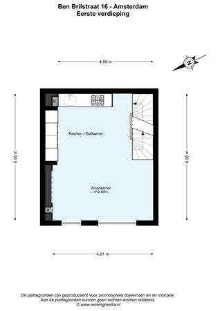 Floor plan - Ben Brilstraat 16, 1061 MH Amsterdam 